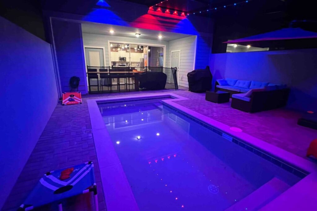 Amazing Friends — Private pool at night